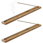 2 Pieces Natural Bamboo Incense Stick Holder Home Incent Burner with Ash Catcher