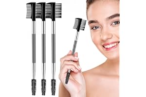XINJODUZ 3 PCS Eyelash Shaper Eyelash Comb Separator Double Head Eyebrow Brush Black 3 Head Eyebrow Makeup Tool Different Spoolie Brushes to Separating Lashes Eliminating Mascara Clumps Grooming Brows