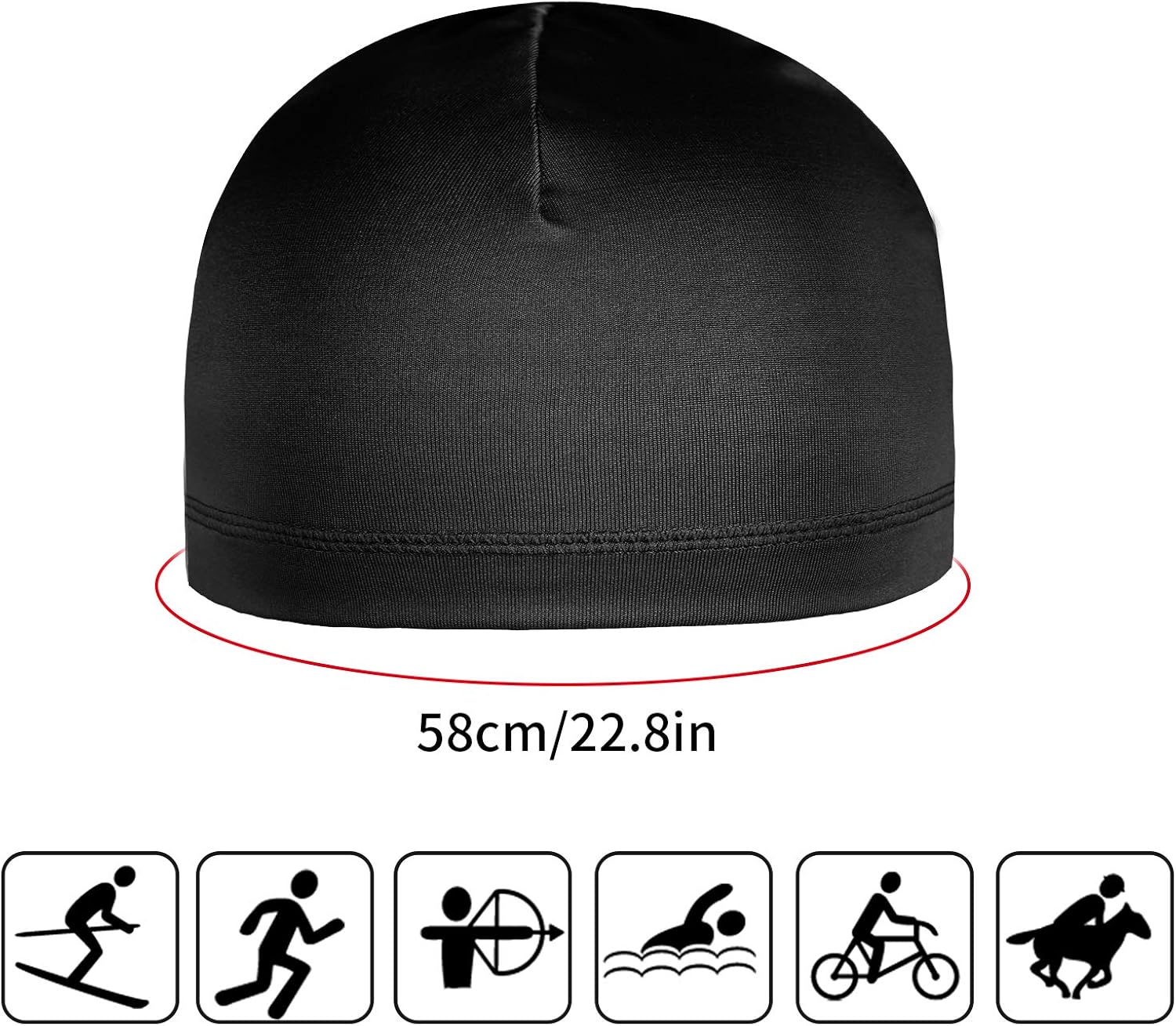 6 Pieces Cycling Skull Caps Running Sweat Wicking Hats Helmet Liner for Men and Women (Black, Camouflage): Clothing