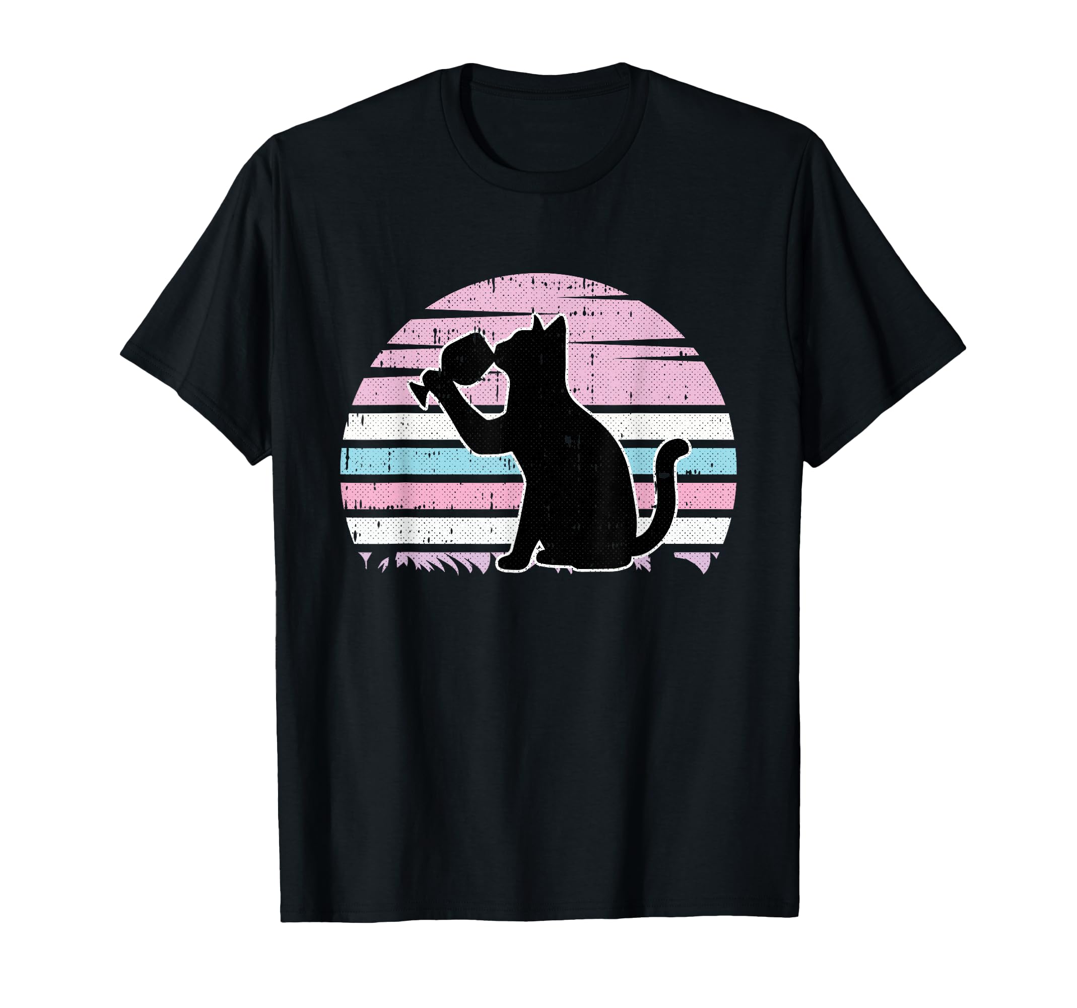 Cat And Wine Intersexual Pride Retro Drinking LGBT-Q Ally T-Shirt