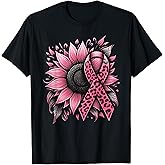 Sunflower Pink Breast Cancer Awareness T-Shirt