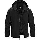 WENRONSTA Men's Lightweight Rain Jacket Waterproof Windbreaker Hooded Raincoat Shell Jacket Outdoor Hiking Fishing Travel