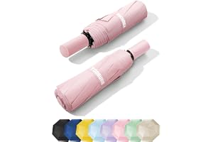 Yoobure Travel Compact Umbrellas for Rain, UV Umbrella for Sun Protection | Small Portable Umbrella for Backpack, Car, Windproof Folding Umbrella for Women, Men, Kids, One Touch Automatic Open/Close