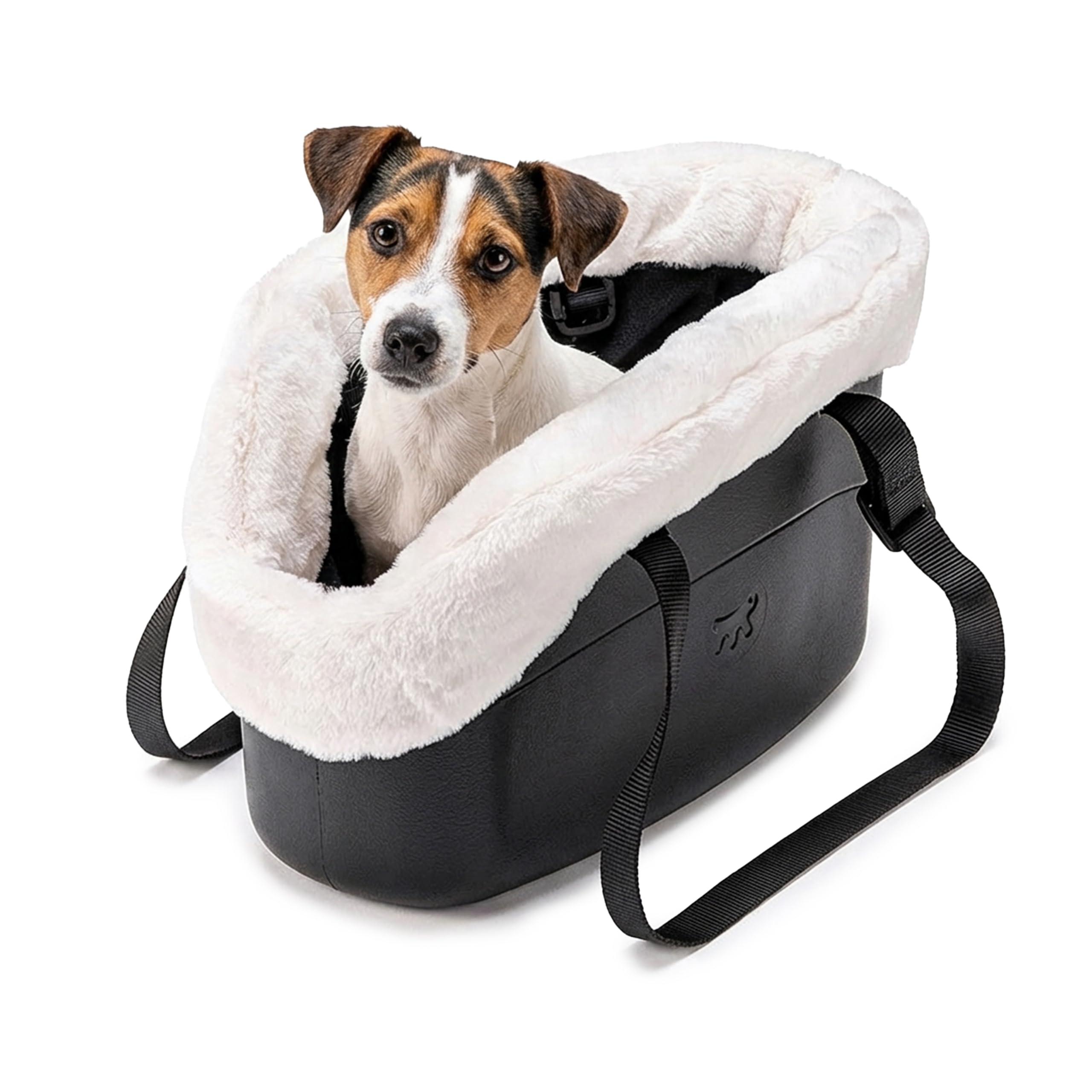 Ferplast Dog Carrier Bag up to 8 kg. Soft Rubber Plastic, Waterproof and Washable Cat Carrier, Padded with Warm Plush, Adjustable Handles, Safety Strap, 43.5 x 21.5 x h 27 cm. Black