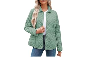 oelaio Women's Quilted Barn Jackets 2026 Trendy Puffer Coats Long Sleeve Bomber Jacket Lightweight Warm Winter Outerwear