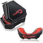 Champs MMA Mouth Guard with Case – Martial Arts Training Equipment Mouthpiece– Wrestling Mouthguard for Boxing, Muay Thai, Contact Sports for Adults and Kids 10+ Boxing Equipment