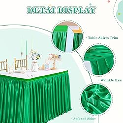 Polyester Table Skirt for Party: Green Tablecloth