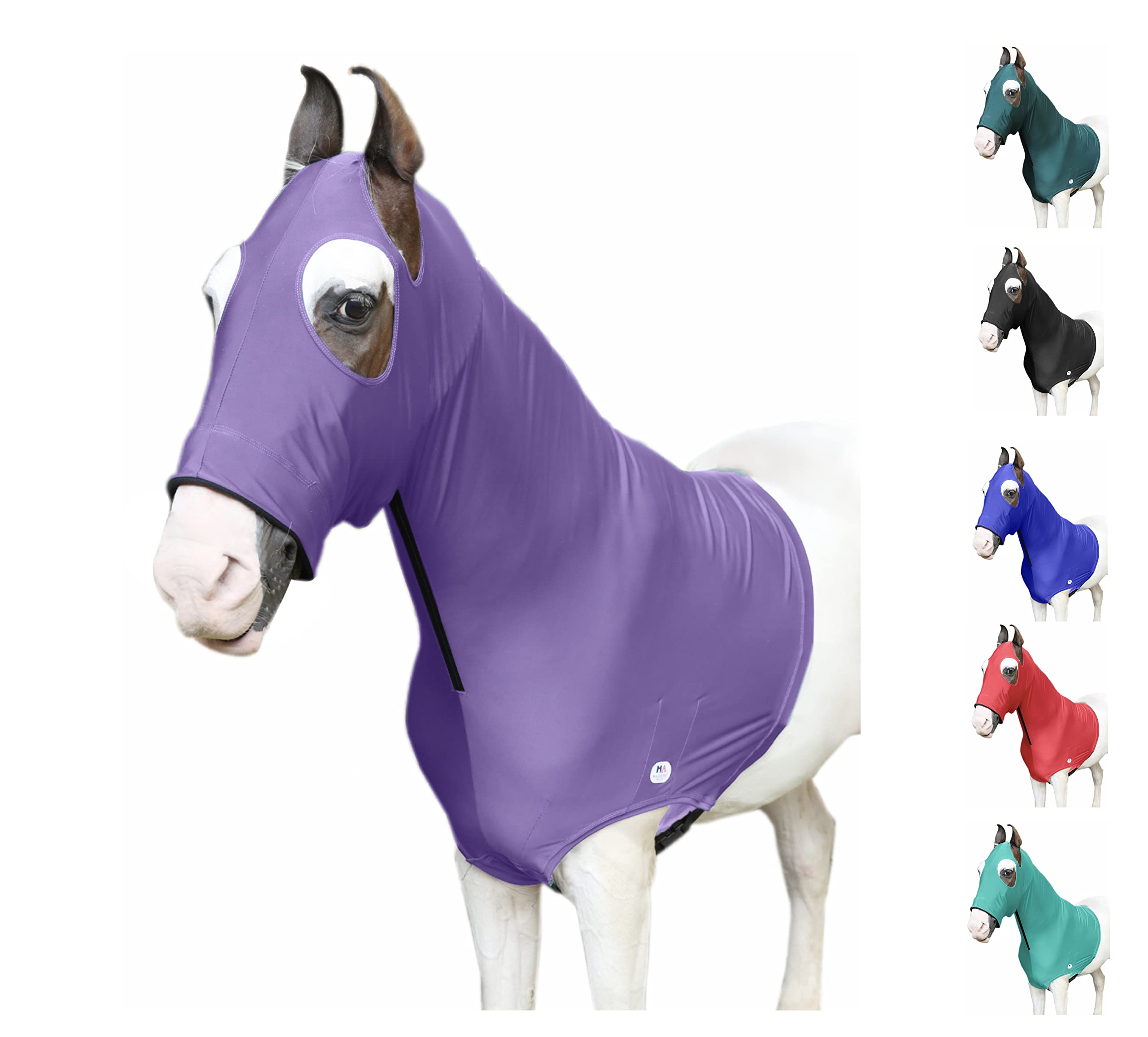 Majestic Ally Horse Hood in Lycra élastique with Zipper...