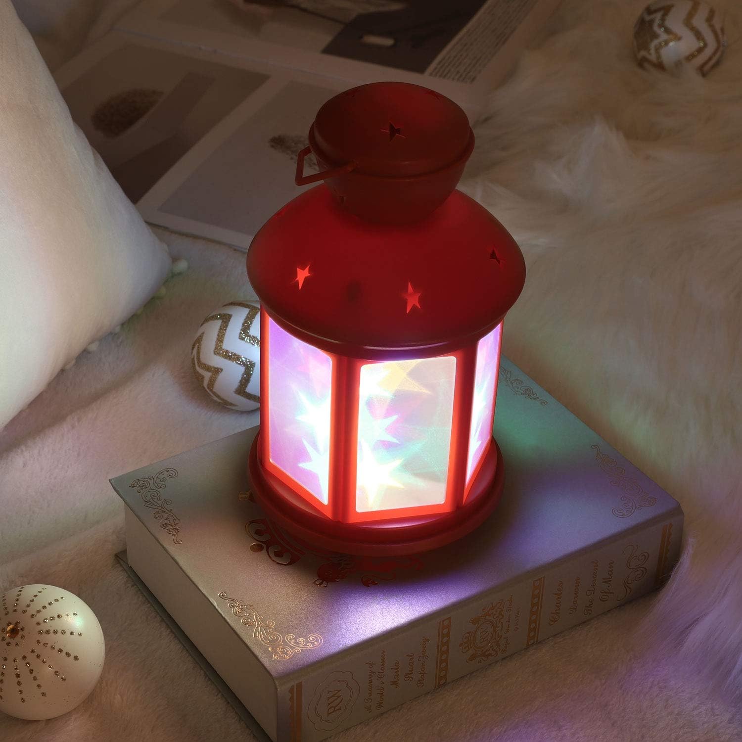 MoKo Decorative Lantern, LED Lantern Vintage Style Lantern with Star