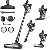 Zyxrona Cordless Vacuum Cleaner, 450W 40Kpa Stick Vacuum with Powerful Suction, 50Mins Vacuum Cleaners for Home, Anti-Tangle Brush, 8 in 1 Lightweight Vacuum for Hard Wood Floor Carpet Pet Hair