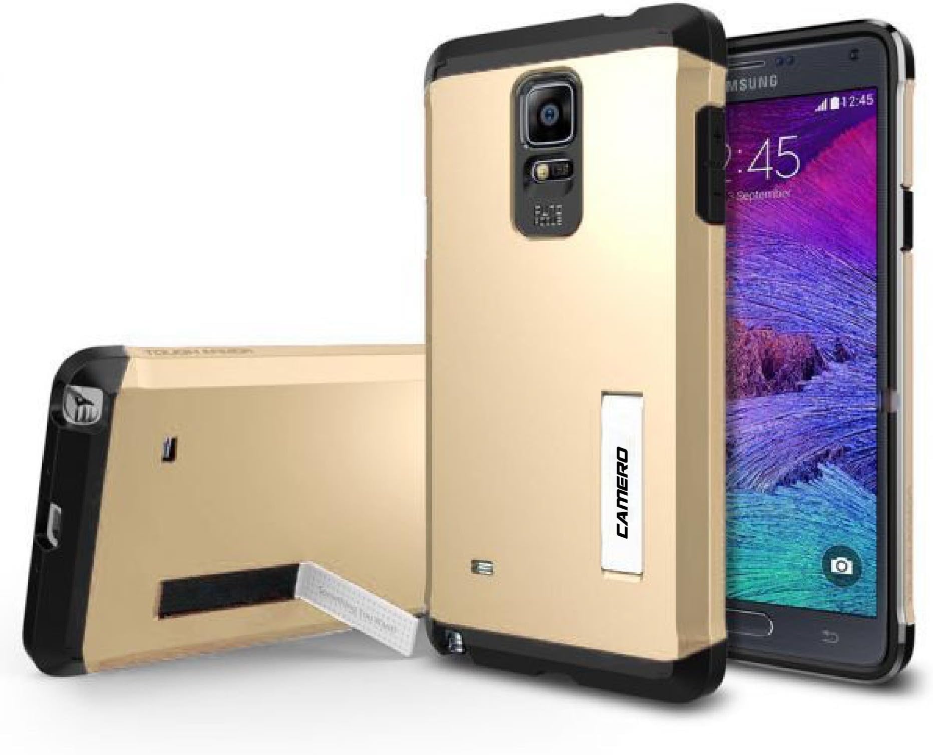 CAMERO Tough Armor ShockProof Mobile Case For Samsung Galaxy Note 4 (Champagne Gold)