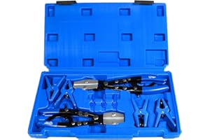 SMOTIVEPRO 9pcs Hose Fluid Stopper Set, Fuel Line Clamp and Stopper Kit, 8inch/10inch Hose Pinch Pliers and 4pcs Steel Line Stopper Kit