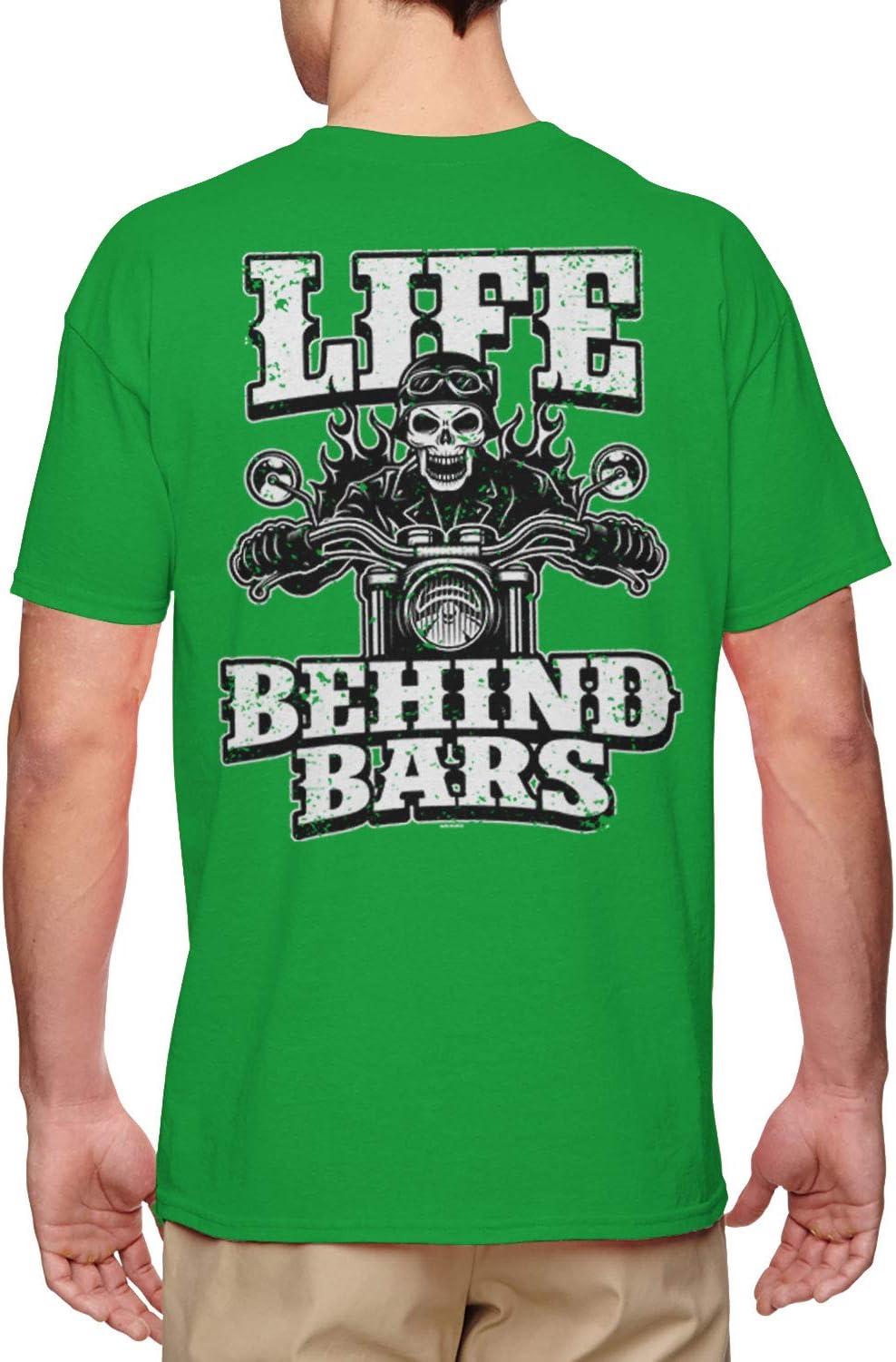 Life Behind Bars - Motorcycle Skull Badass Men's T-Shirt