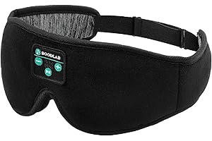 Boodlab Sleep Headphones, Sleep Mask with Bluetooth Headphones, Sleep Headphones for Side Sleepers, Wireless Washable Sleeping Headphones for Meditation Travel, Cool Gadgets Gift for Women Man