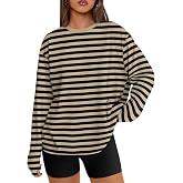 Trendy Queen Womens Oversized Long Sleeve Shirts Fall Tops 2026 Basic Tees | Crewneck Fitness Clothing, Y2k Streetwear, Workout Gym Athletic T, Plus Size Fashion, Winter Outfits, Cute Sweatshirts