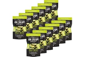 OH SNAP! Dilly Bites (12 Pack) - Dill Pickle Snacking Cuts - Fresh Packed Ready To Eat Pickle Bites - Gluten-Free, Fat-Free & Made With Non-GMO Veggies - Delicious & Healthy Snack