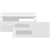 500 No. 8 Flip and Seal Double Window Security Check Envelopes - Designed for Quickbooks Printed Checks - Number 8 Size 3 5/8 Inch x 8 11/16 Inch