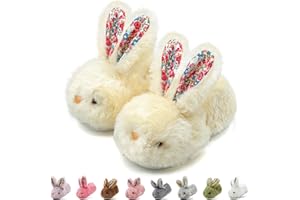 Duovodu Toddler Slippers Girls Boys Kids Bunny House Slipper Winter Cute Rabbit Slippers Warm Soft Plush Fuzzy Slippers Indoor Non-Slip Animal Cartoon Slippers