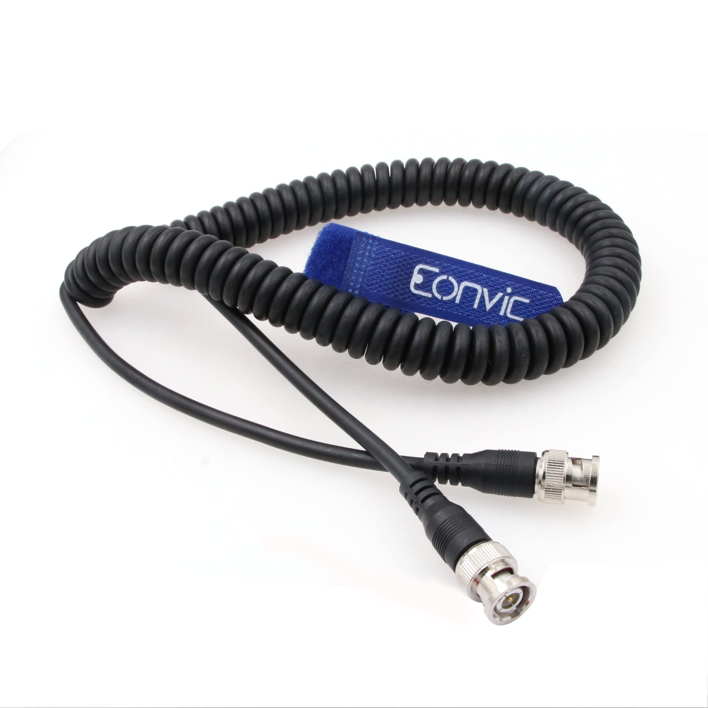 Eonvic BNC Cable HD SDI Coiled Extension Cable 75 Ohm RF Coax Cable for 4K Video Cameras (Straight)