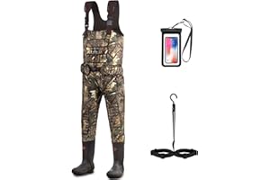 Trudave Fishing Waders for Men,Hunting and Waterproof Neoprene Wader for Men with 600G Insulation and Includes Boots