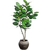 Nearly Natural 4ft Artificial Audrey Ficus Tree in Rustic Planter - Indoor Fake Tree for Home Decor - Lifelike Greenery