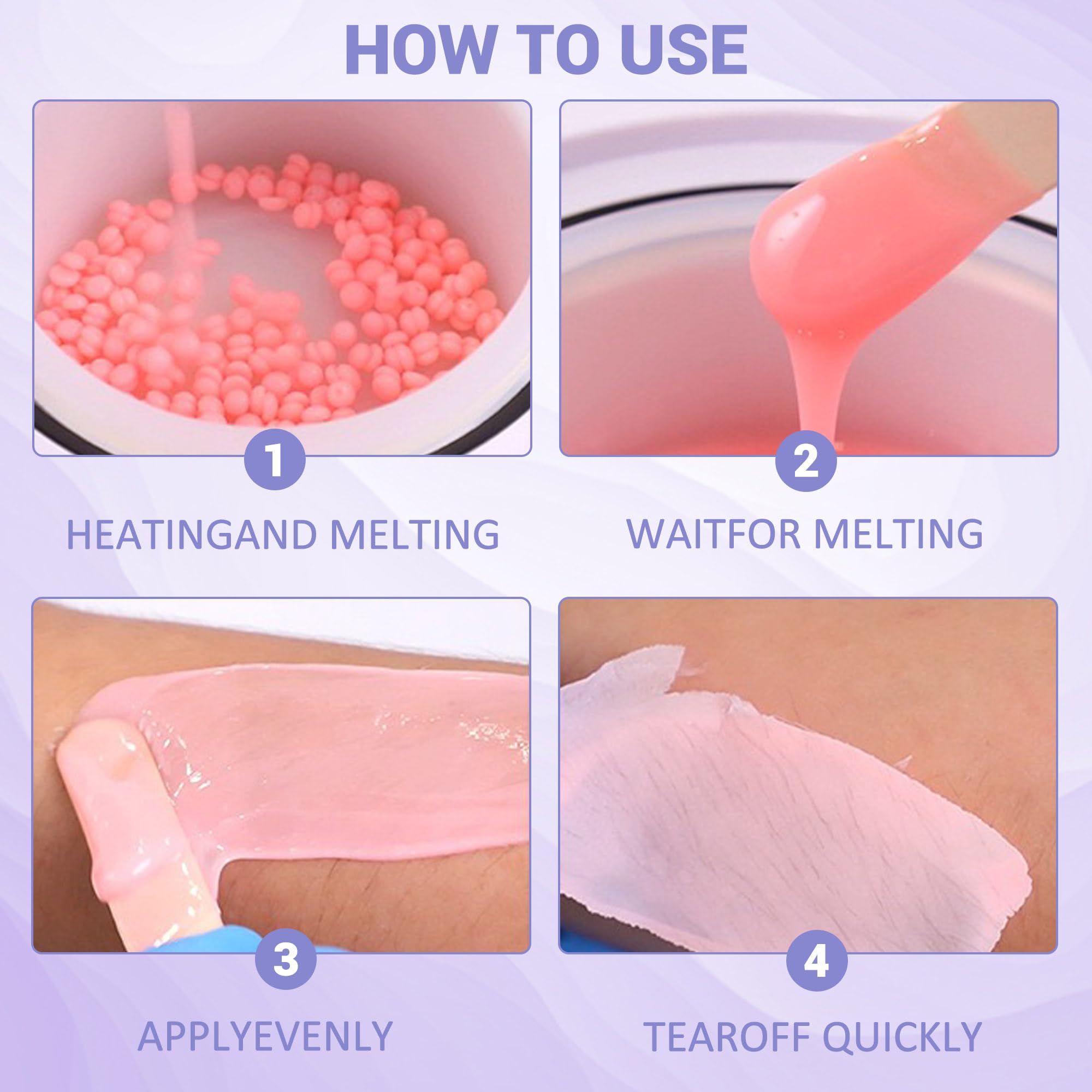 LYQC 2.2lbs Hair Removal Wax Beads, Professional Hard Wax Beads 1000g, with 20 Applicators, Suitable for Full Body, Painless Gentle Wax Bead Hair Removal for Men and Women
