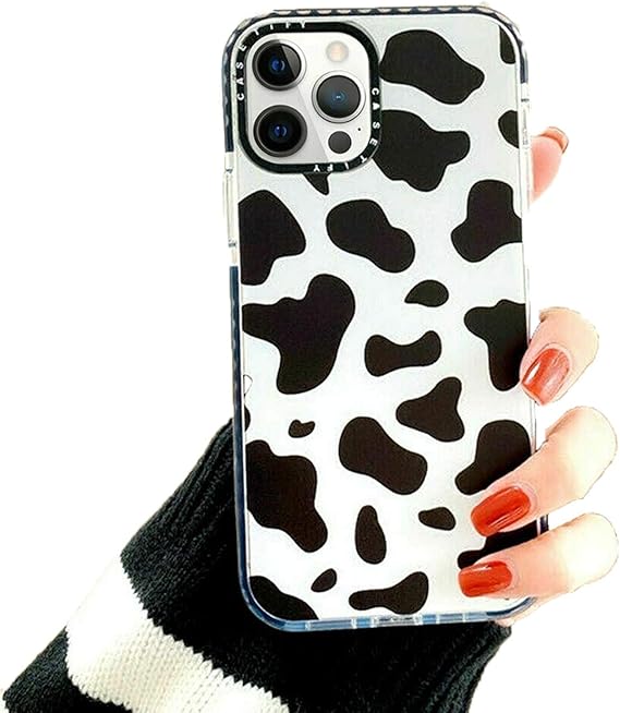 Cute Clear Cow Print Design Phone Case for IPhone 11 12 Mini Pro Max XS