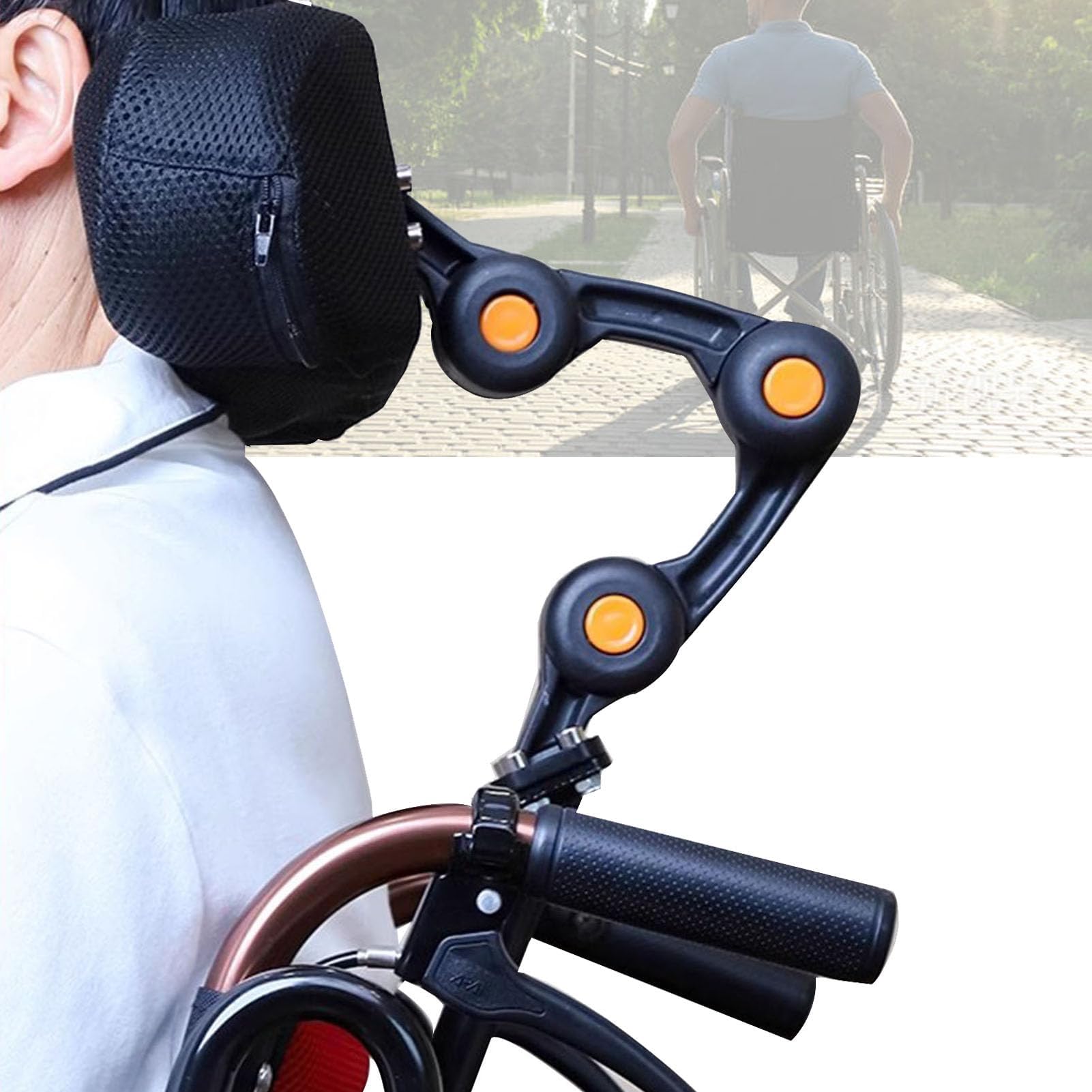 Photo 1 of Wheelchair Headrest - Adjustable Neck Support Head Positioning Pillow Backrest for Elderly Wheelchair Accessories