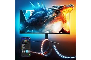 Govee Gaming Light for Monitor G1, RGBIC LED Backlight for 27-34 Inch PC, Smart LED Lights for Monitors with Color Matching, Adapts to Curved Monitors, Double Strip Light Beads with 123 Scene Modes
