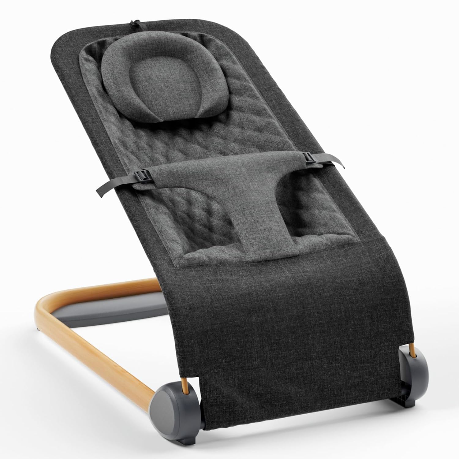 Fodoss Baby Bouncer - Portable Baby Bouncer Seat for Infants, Ergonomic Design Baby Bouncer Chair, Bouncer for Babies 0-12 Months, Black