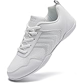 white Cheer Shoes for Womens Cheerleading shoes Girls Youth White Competition Cheerleading Gear Dance Shoe Sports Tennis Training Athletic Flats Breathable Soft comfortable kids cheer sneaker size