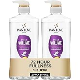 Pantene Shampoo, Sheer Volume - Lightweight Nourishment for Fine, Color-Treated Hair, 72-Hour Fullness and Body, 27.7 Oz Each, 2-Pack + Miracle Rescue Shot (0.5 Oz)