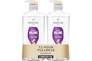 Pantene Shampoo, Sheer Volume - Lightweight Nourishment for Fine, Color-Treated Hair, 72-Hour Fullness and Body, 27.7 Oz Each, 2-Pack + Miracle Rescue Shot (0.5 Oz)