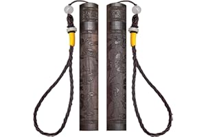 Yuchew Needle Case Sewing Needle Holder 2 Packs Portable Wooden Embroidery Needle Case Needle Tube Keeper Container for Storage Tapestry Cross Stitch Leather Darning Needle, Toothpick, Pill (Carp)