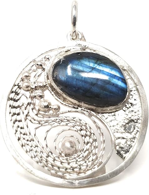 LeoLars-PABE Filigree Labradorit Anhänger aus 925er Silber in