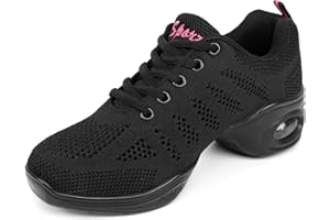 DWBH Dance Sneakers Women's Breathable Air Cushion with Split Sole Athletic Walking Dance Shoe