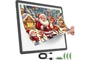 TOHETO Rechargeable A3 Light Pad for Diamond Painting, Ultra Bright Tracing Light Box for Drawing, Wireless Lightbox for Trac