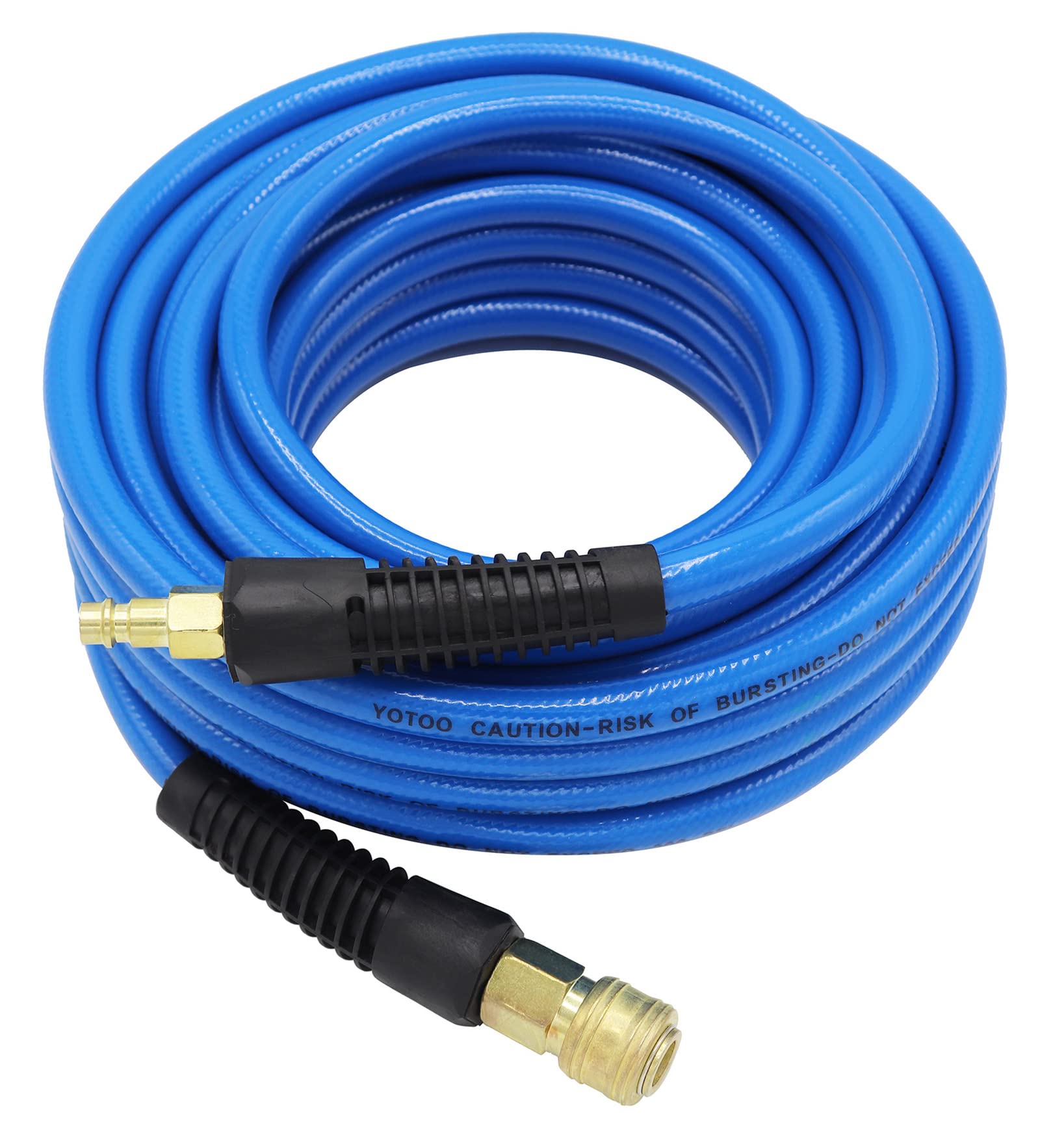 YOTOO Compressed Air Hose PVC 10 m Long 10 mm ID X 14 mm AD 300 PSI with 1/4 Inch Germany Quick Coupling Connections and Bend Limiters