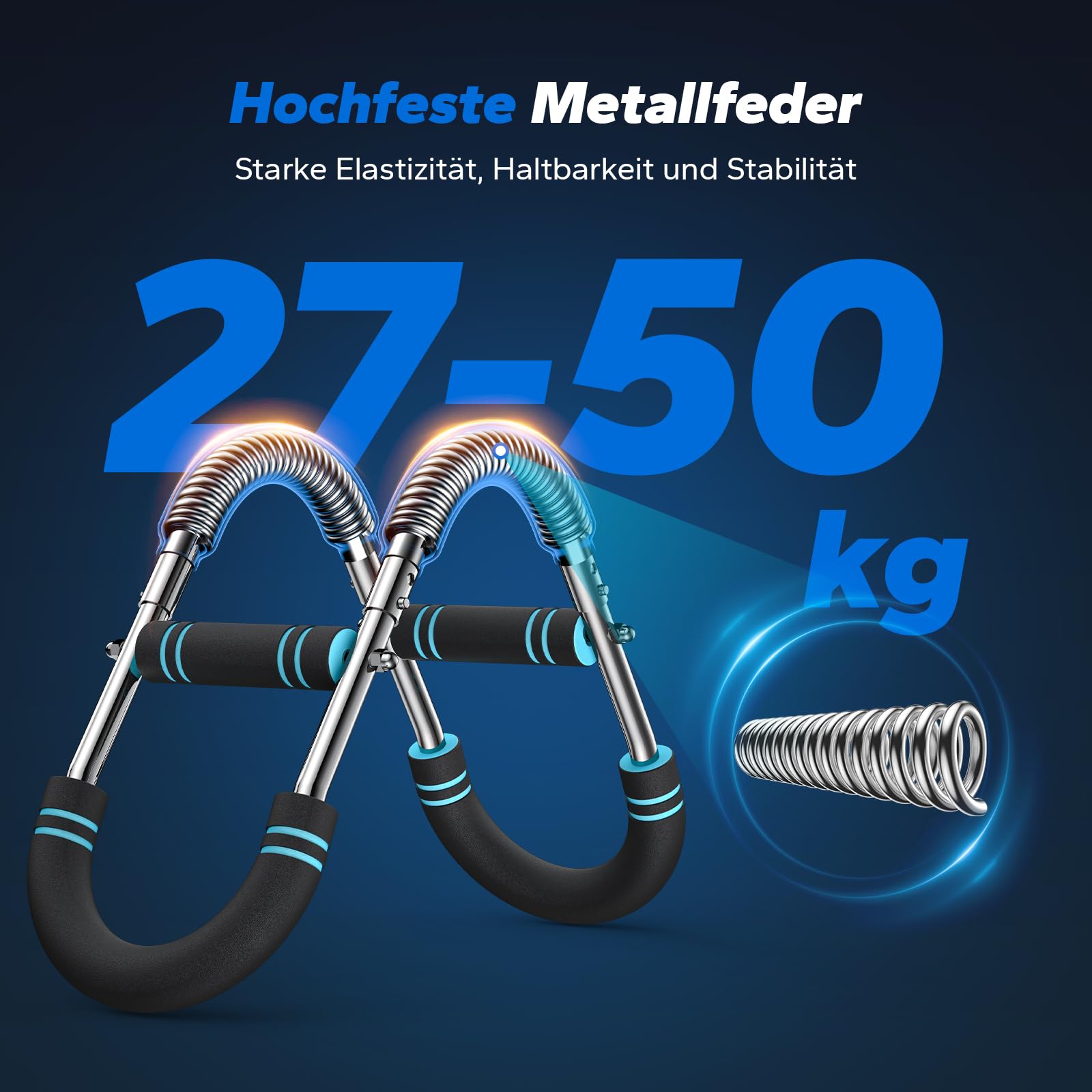 MERACH Twister Armtrainer, 27-50 kg Verstellbares Brusttrainingsgerät, Abnehmbarer Armtrainer für Krafttraining, Tragbares Arm-Trainingsgerät, Übungen für Arme, Brust, Schultern und Rücken, Schwarz 4