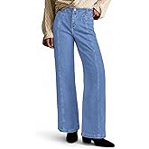 PEIHOT Wide Leg Jeans for Women Trendy High Waisted Straight Leg Stretchy Jeans Seamed Paneling Loose Baggy Denim Pants