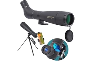 ED 20-60X60 FMC Spotting Scope(Zoom Angled Eyepiece, Long Range Spotting with Carry Bag) Including Tripod and Phone Adapter (
