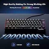 Snpurdiri 60% Wired Gaming Keyboard 61 Keys RGB Backlit QWERTY Black view 4