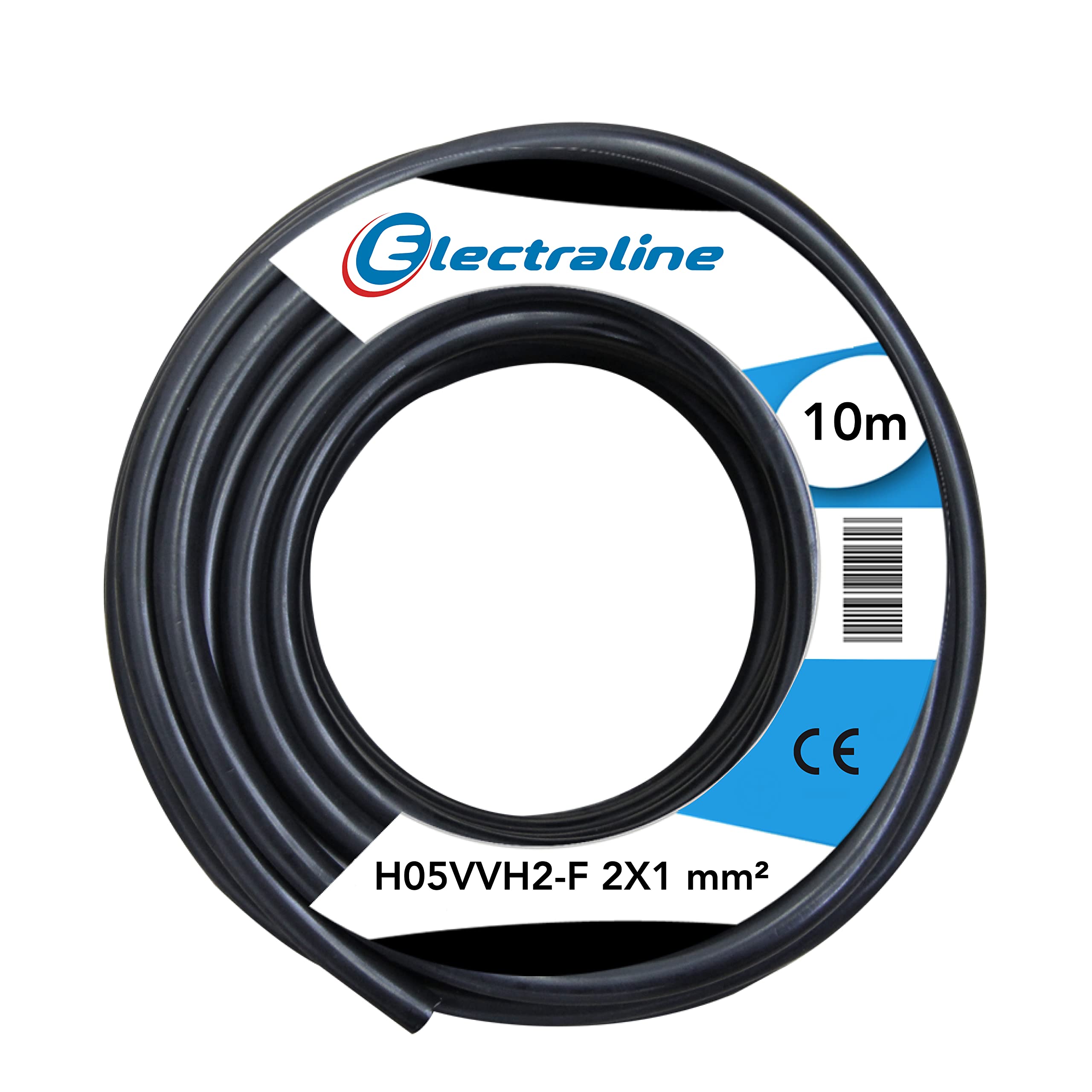 electroline 10981 H05VVH2-F Cable Cross Section 2 x 1 mm Length 10 m Black