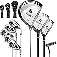 Tangkula 9/10 Pieces Men's Complete Golf Clubs Set Right Hand, Includes 460cc Alloy #1 Driver & #3 Fairway Wood & #4 Hybrid & #6/#7/#8/#9/#P Irons & Putter, Golf Club Set