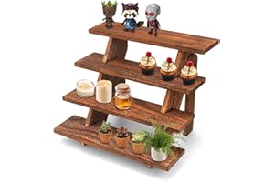 Manspdier Wooden Display Stand Wood Cupcake Stands Tool Free, Rustic Risers for Display Ideal Craft Funko Pop Shelves Table Display Stand for Vendors Wood Riser