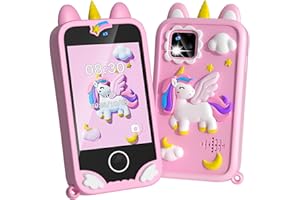 RVWSX Kids Phone - Toddler Girl Toys for Age 3-10, Christmas Birthday Gifts for Girls, 2.8" Touchscreen Kids Smart Phone with Dual Cameras, Games, Music Player, 32GB Card, Toddler Learning Toys Cell Phone