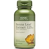 GNC Herbal Plus Senna Leaf Extract 125mg, 100 Capsules, A Natural Laxative