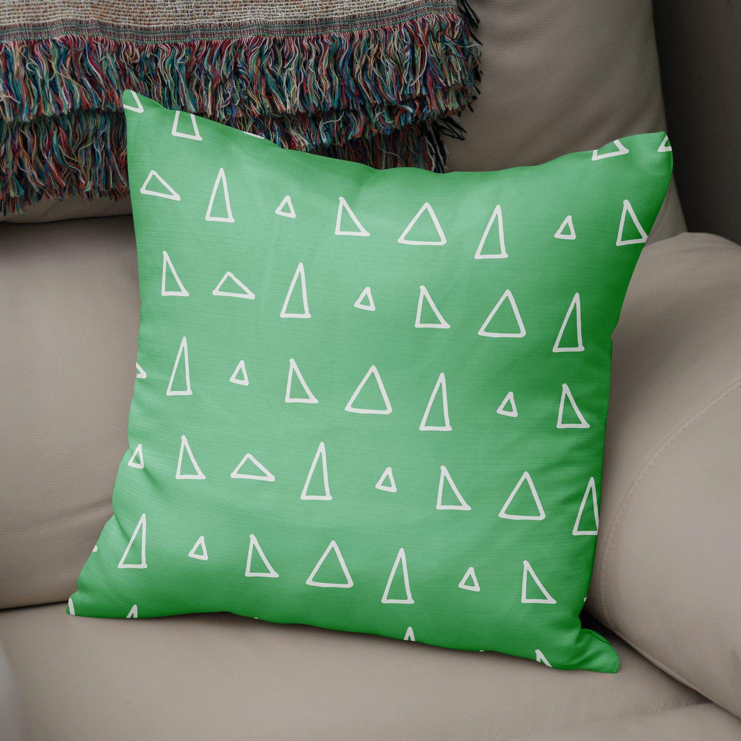 Bonamaison Decorative Cushion Cover Petrol Green & White, Throw Pillow Covers, Home Decorative Pillowcases for Livingroom, Sofa, Bedroom, Size: 50x50 Cm - Designed and Manufactured in Turkey