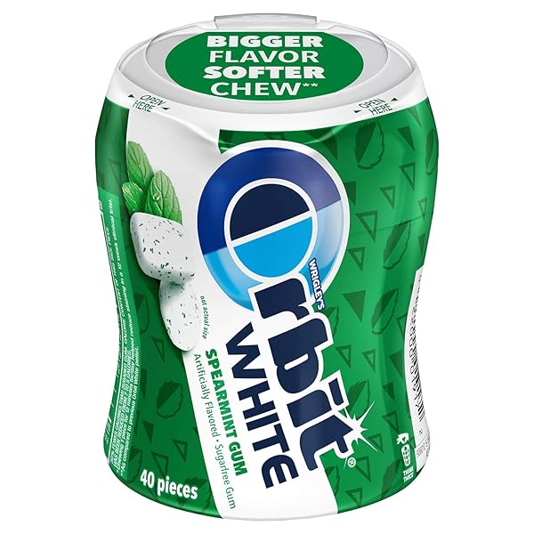 ORBIT WHITE SPEARMINT SUGARFREE GUM, 40 PIECE BOTTLE