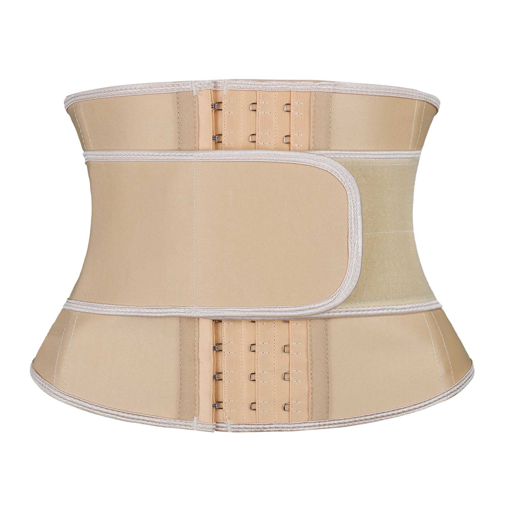 Photo 1 of Atbuty Short Torso Waist Trainers Cincher for Women Corset Underbust Latex Sport Girdle Hourglass Body Shaper (Beige (9'' Torso, 9 Bones, 1 Belt), M)